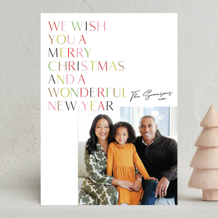 "Colorful Wishes" - Holiday Cards in Marshmallow by Phrosné Barwood - Front