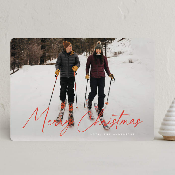 "Adorn" - Holiday Cards in Berry by MC Designs - Front