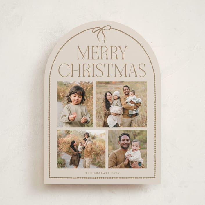 "frame bow" - Holiday Cards in Buttercream by Vivian Yiwing - Front