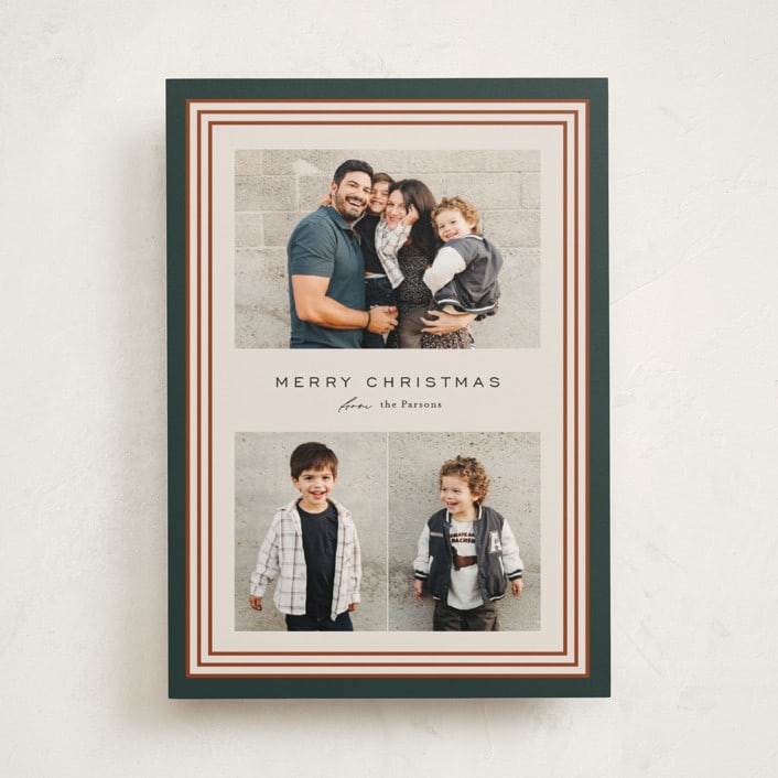 "Timeless Stripe" - Holiday Cards in Pine by Kate Ahn - Front