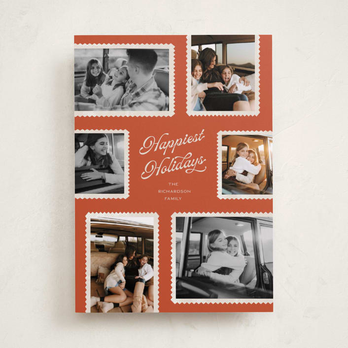 "Patchwork" - Holiday Cards in Cardinal by Pixel and Hank - Front