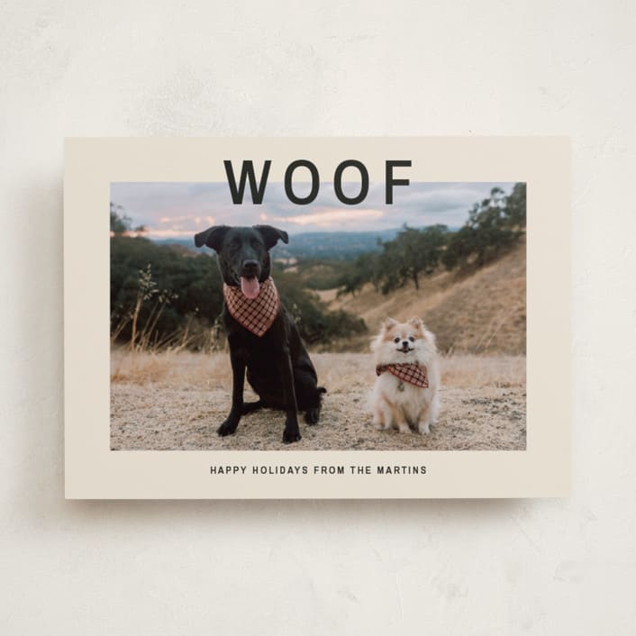 "Big Bold Type" - Holiday Cards in Cream by Ani Somi - Front