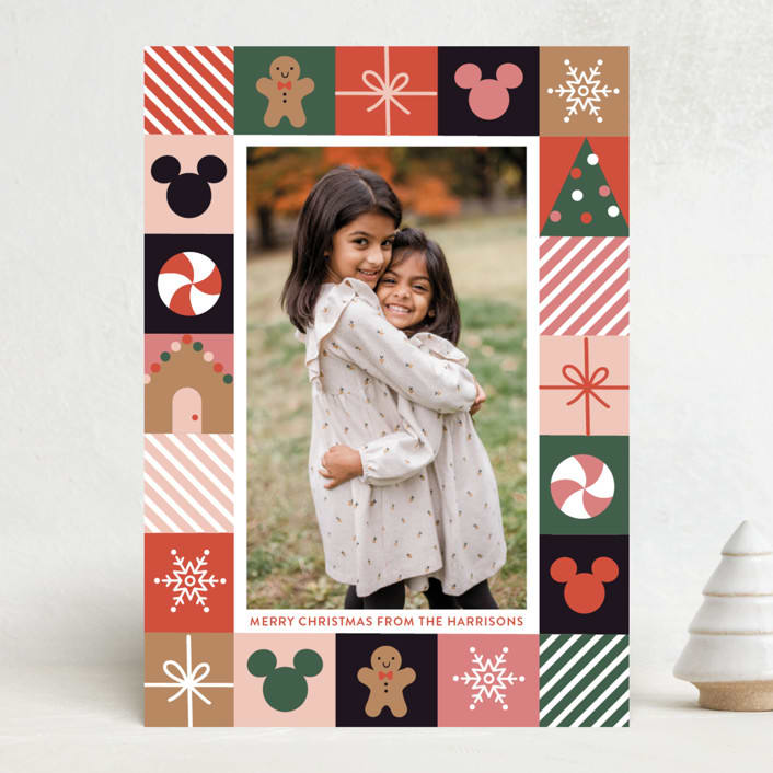 "Disney's Mickey Mouse Holiday Border" - Holiday Cards in Holly by Annie Holmquist - Front