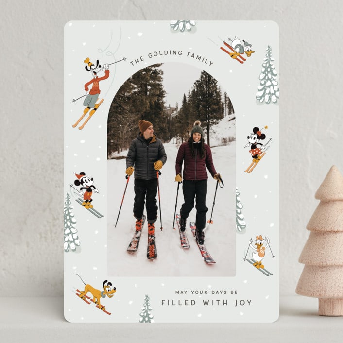 "Disney's Mickey and Friends Tis The Ski-son" - Holiday Cards in Ice by Kelsey Mucci - Front