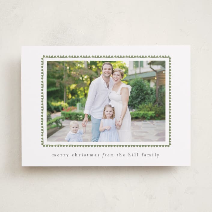"hand drawn scallop" - Holiday Cards in Olive by Sara Hicks Malone - Front