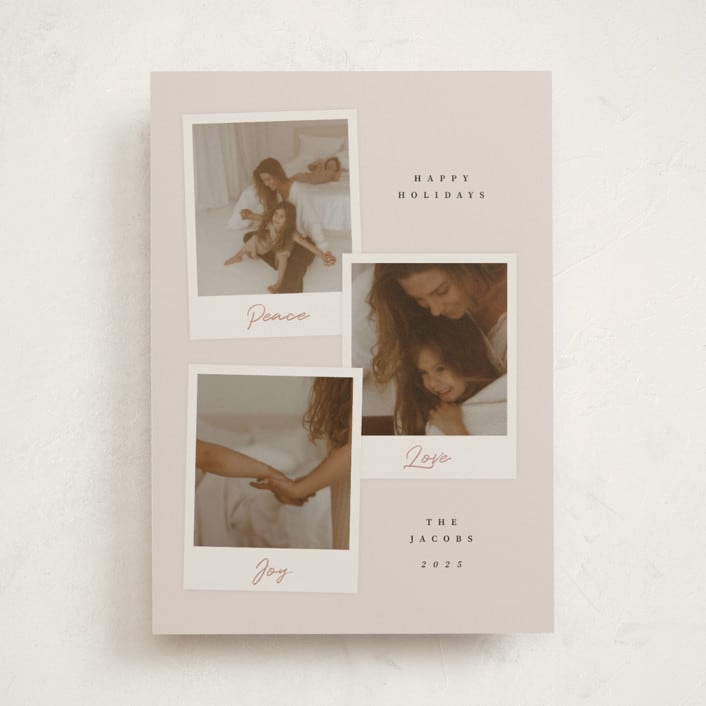 "polaroid trio" - Holiday Cards in Cookie Dough by Adelyn T. - Front