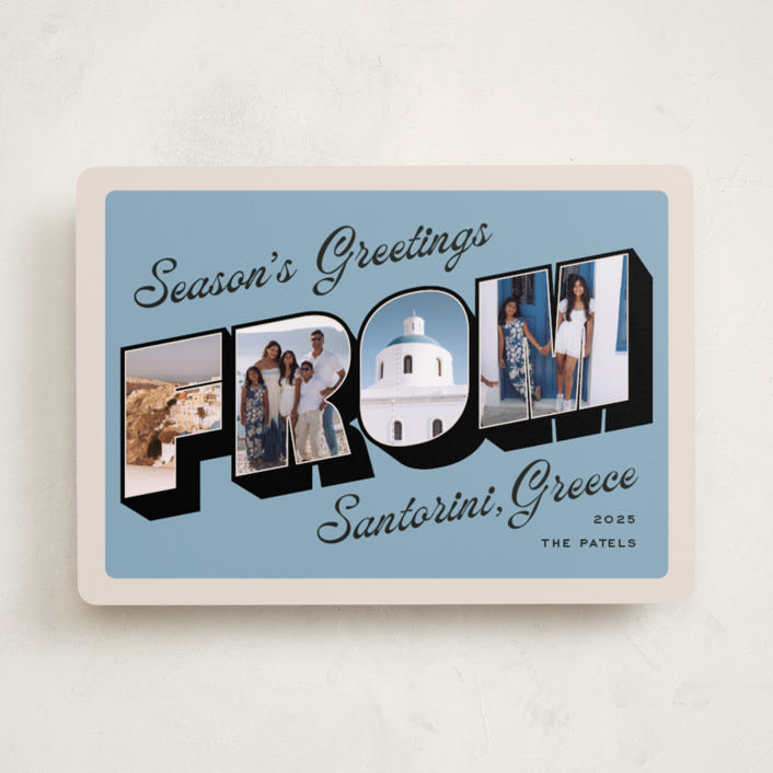 "Vintage Postcard" - Holiday Cards in Sky by Claudia Orengo - Front