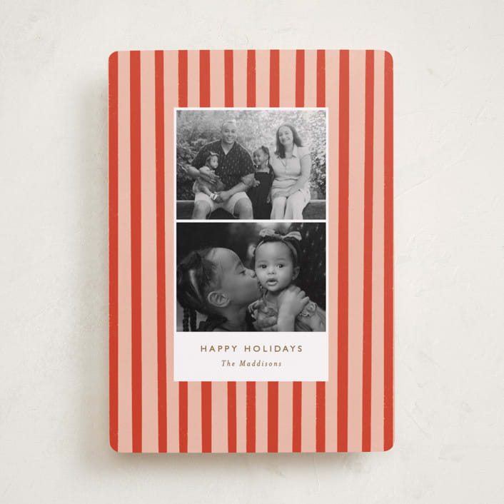 "Striped Snaps" - Holiday Cards in Candy Cane by Bethan - Front
