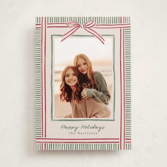 "Holiday Wrap" - Holiday Cards in Moss by Chris Griffith - Front