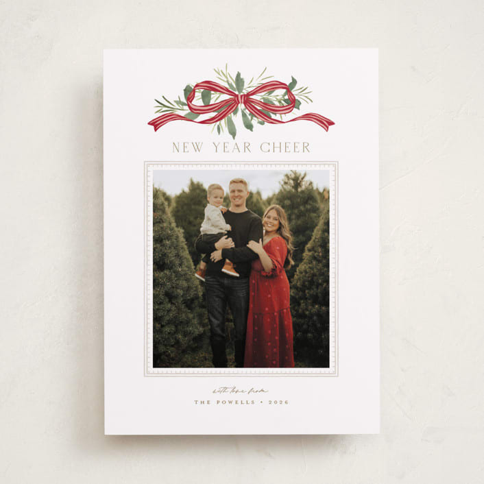 "Greenery Swag" - Holiday Cards in Santa by Everett Paper Goods - Front