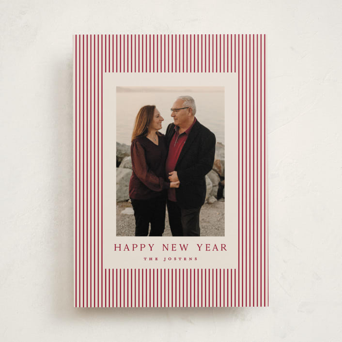 "The Prep" - Holiday Cards in Cranberry by Kristie Kern - Front