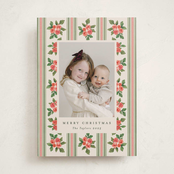 "nostalgic wallpaper" - Holiday Cards in Buttercream by Christy Hy Lee - Front