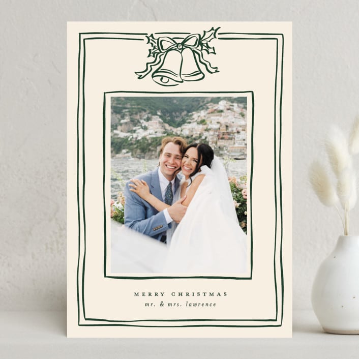 "Christmas Coquette" - Holiday Cards in Evergreen by Ekko Studio - Front
