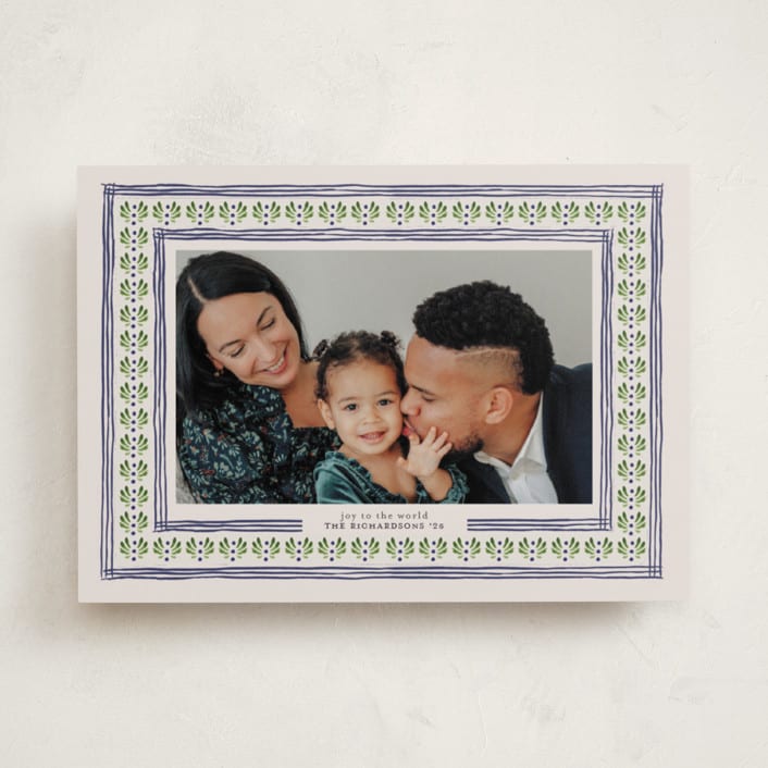 "Little Details" - Holiday Cards in Navy by Claudia Orengo - Front