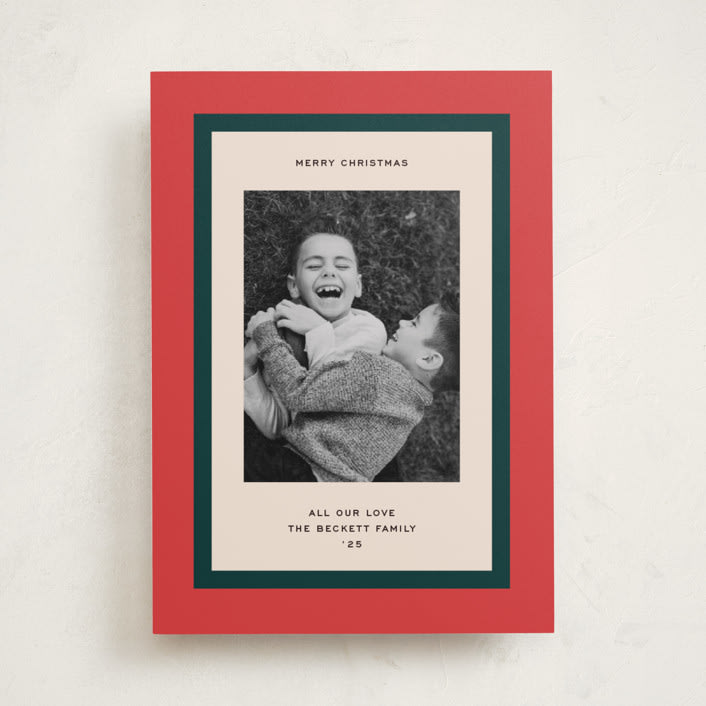 "Classic Wrap" - Holiday Cards in Candied Apple by Annie Clark - Front