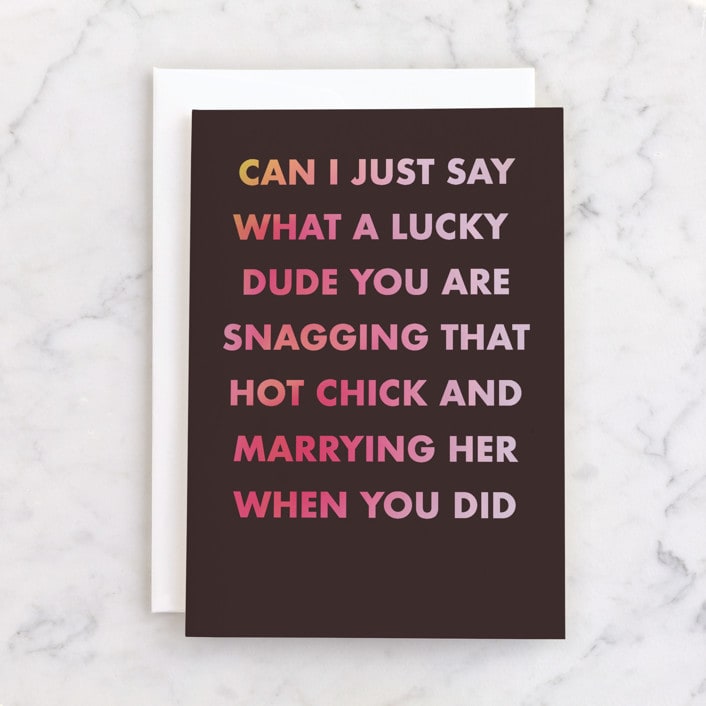 "lucky dude" - Single Greeting Cards in Dark Chocolate by Maja Cunningham - Front