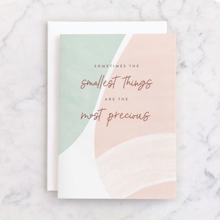 "Smallest things" - Single Greeting Cards in Blush by Pixel and Hank - Front