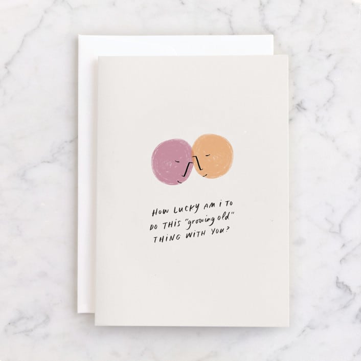 "Darlin'" - Single Greeting Cards in Rose by Chelsea Petaja - Front