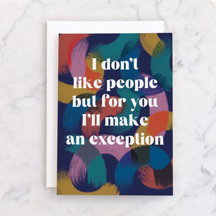 "Exceptional friend" - Single Greeting Cards in Navy by Jackie Crawford - Front