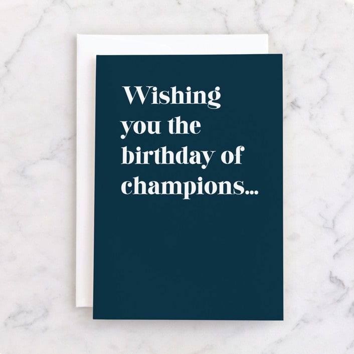 "Champions" - Single Greeting Cards in Navy by Snow and Ivy - Front
