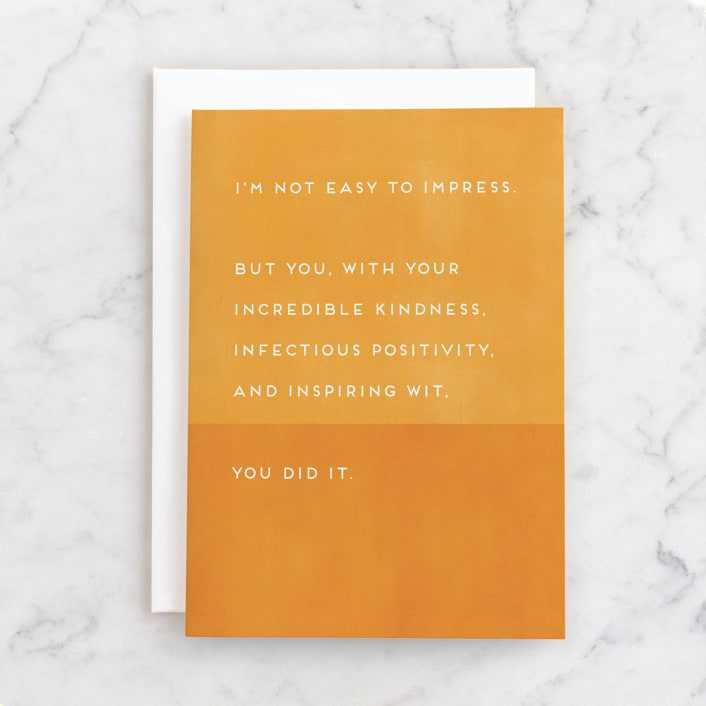 "You Did It" - Single Greeting Cards in Sunset by Shannon Kohn - Front