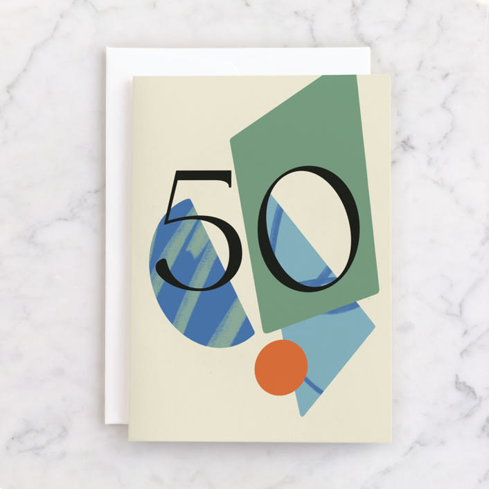 "Rad Collage" - Single Greeting Cards in Butter by Morgan Kendall - Front