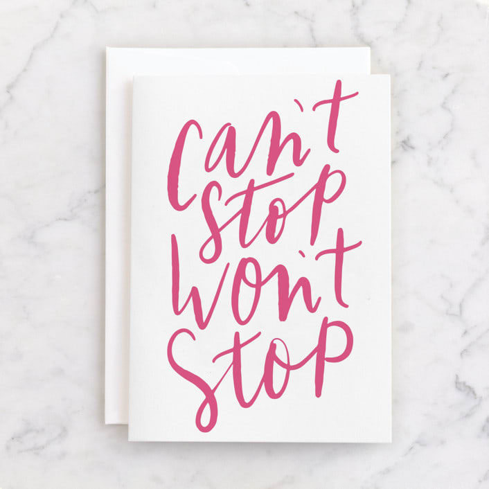 "stop" - Single Greeting Cards in Petal by Wildflower Paper Company - Front