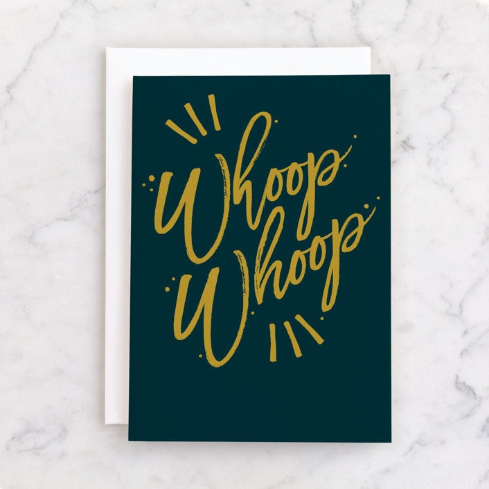 "Whoop" - Single Greeting Cards in Navy by Owl and Toad - Front