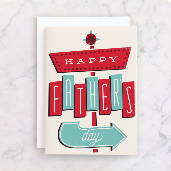 "Doo Wop Dad" - Single Greeting Cards in Cherry by Everett Paper Goods - Front