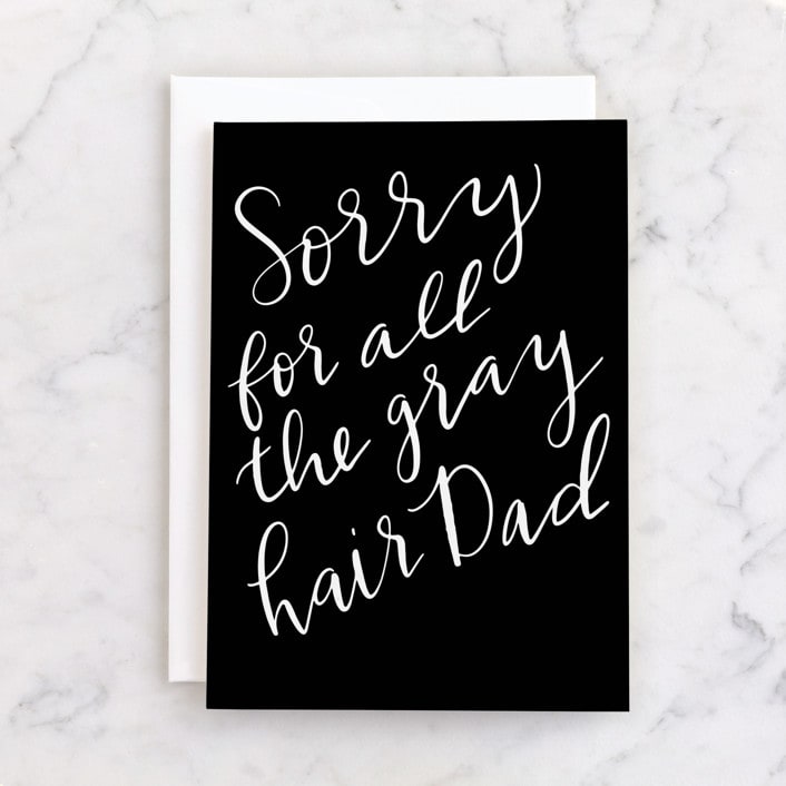 "Gray" - Single Greeting Cards in Ink by Wildflower Paper Company - Front