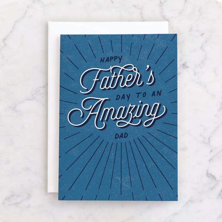 "First Father's Day" - Single Greeting Cards in Royal by Ashley Rosenbaum - Front