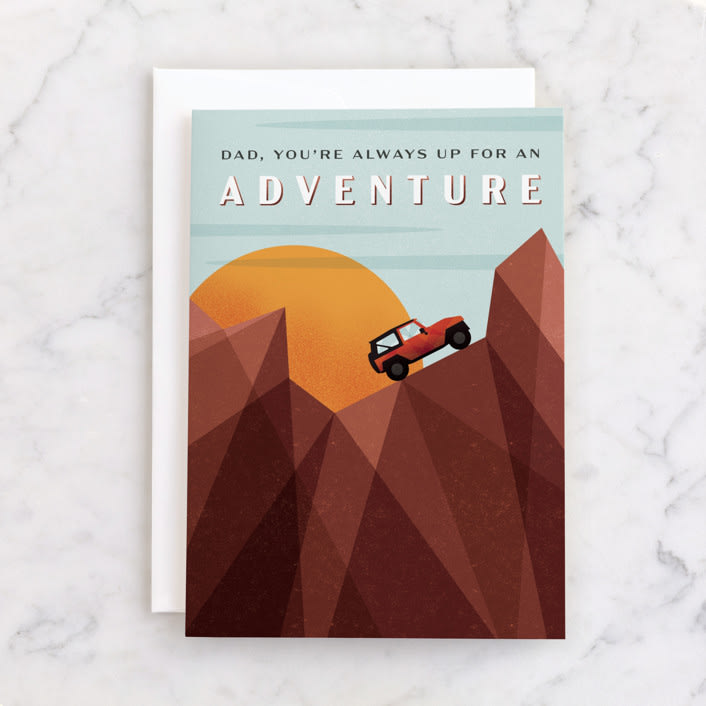 "Adventure" - Single Greeting Cards in Tawny by Erin German - Front