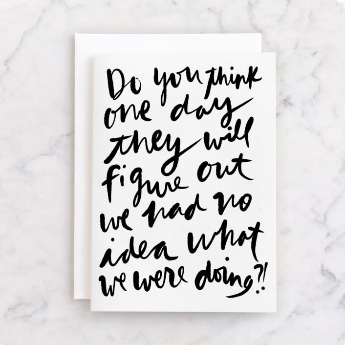 "crazy thing called parenting" - Single Greeting Cards in Ink by Inkblot Design - Front