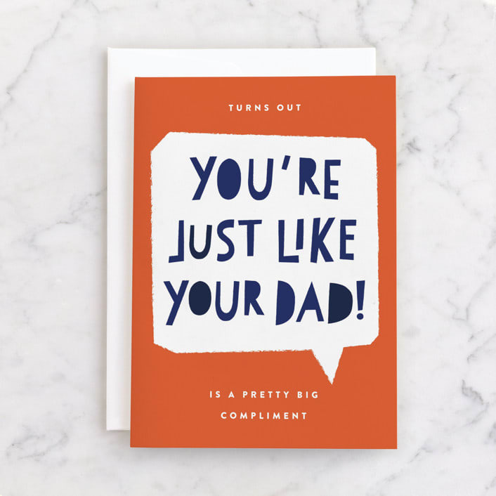 "Just Like You" - Single Greeting Cards in Fire by Robert and Stella - Front