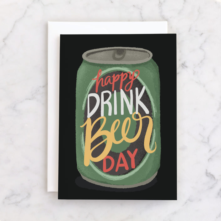 "Drink Beer Day" - Single Greeting Cards in Wheat by Grae - Front