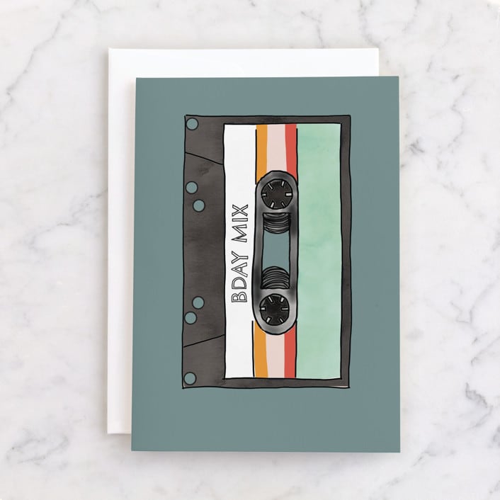 "Oldie but Goodie Vintage Theme" - Single Greeting Cards in Moss by Emanuela Carratoni - Front