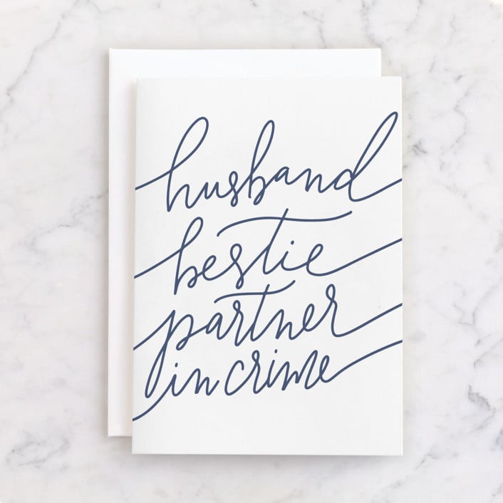 "husband bestie 2" - Single Greeting Cards in Navy by Wildflower Paper Company - Front