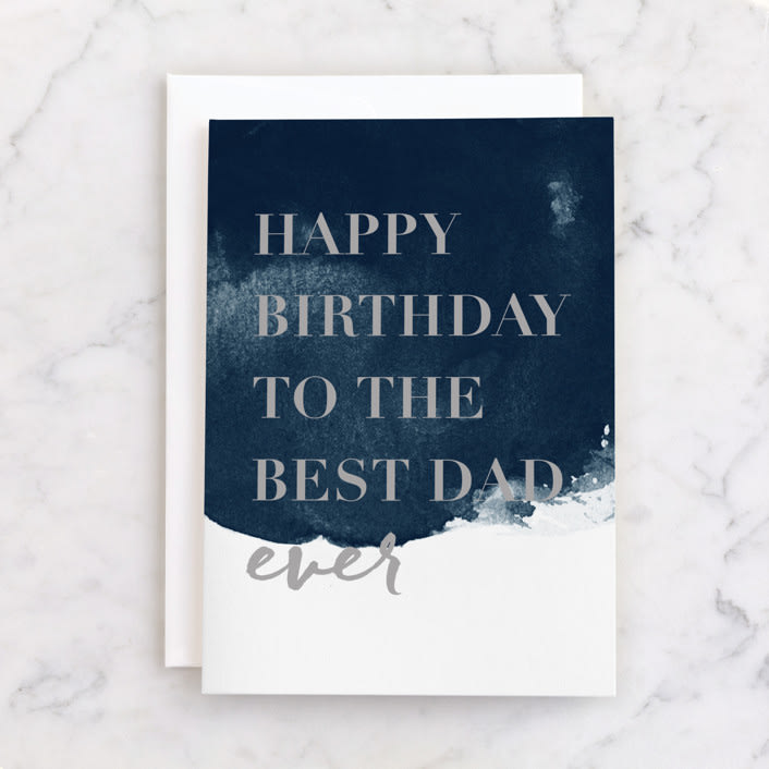 "Best Dad" - Single Greeting Cards in Navy by Stacey Meacham - Front