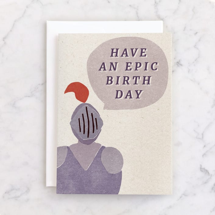 "Epic" - Single Greeting Cards in Cream by Sumak Studio - Front
