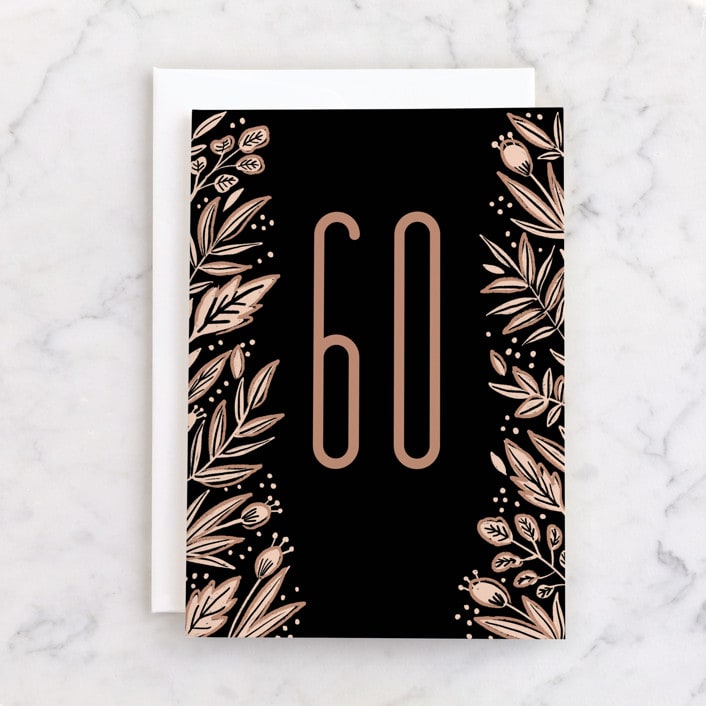 "happy sixtieth birthday" - Single Greeting Cards in Ink by iamtanya - Front