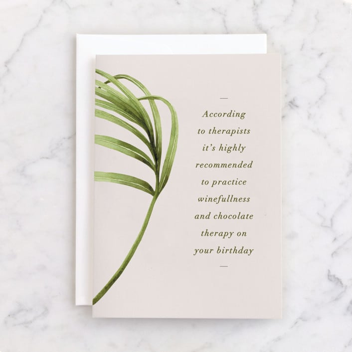 "Winefullness" - Single Greeting Cards in Leaf by Nam Bourassa - Front