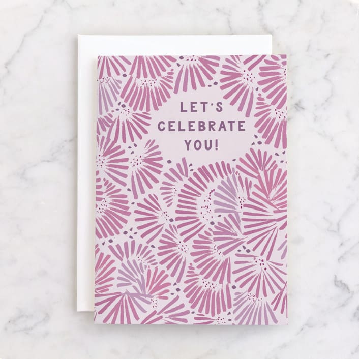 "All That You Are" - Single Greeting Cards in Plum by Christine Llewellyn - Front