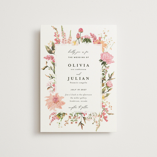 "Lush" - Wedding Invitations in Blush by Susan Moyal - Front