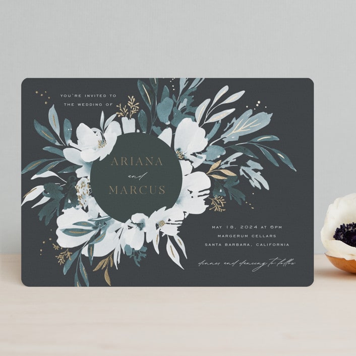 "Romance" - Wedding Invitations in Neptune by Leah Bisch - Front