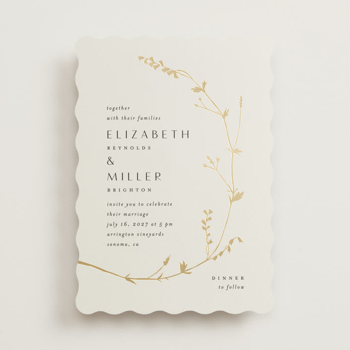 "Vine Wrap" - Wedding Invitations in Cotton by Amy Kross - Front
