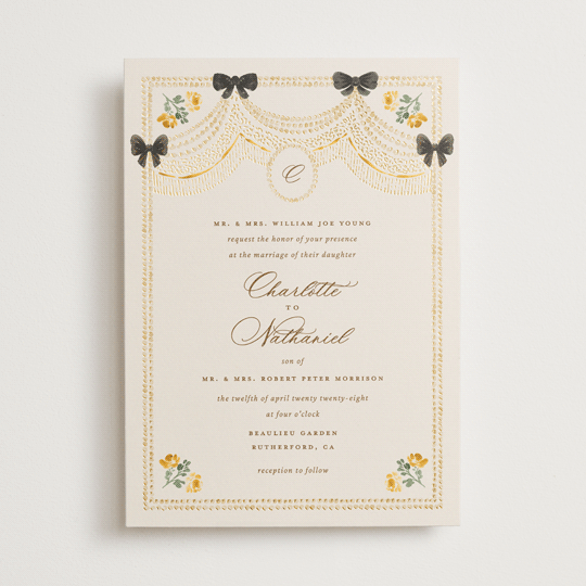 "Tuileries" - Wedding Invitations in Golden by Claudia Orengo - Front