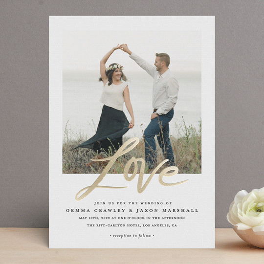 "Lovely Script" - Wedding Invitations in Cotton by Stacey Meacham - Front