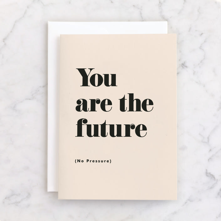 "Futura" - Single Greeting Cards in Blush by Carly Reed Walker - Front