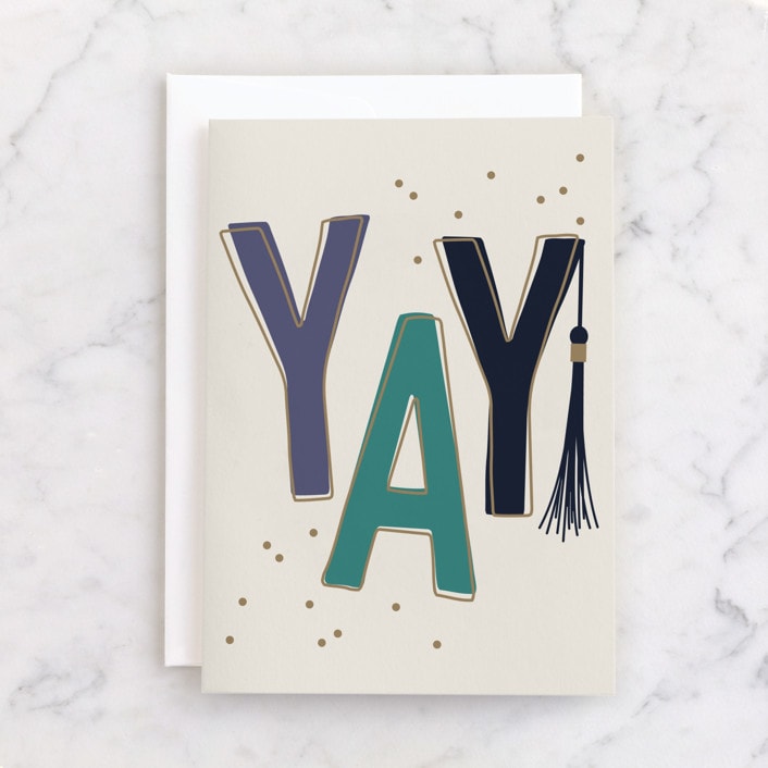 "Tassel" - Single Greeting Cards in Champagne by Jessica Williams - Front