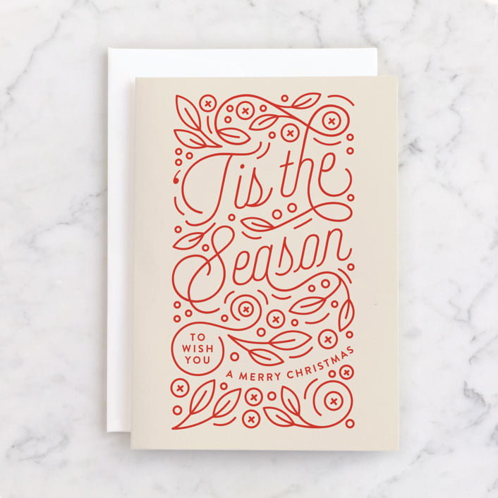 "Season" - Single Greeting Cards in Cream by Genna Blackburn - Front